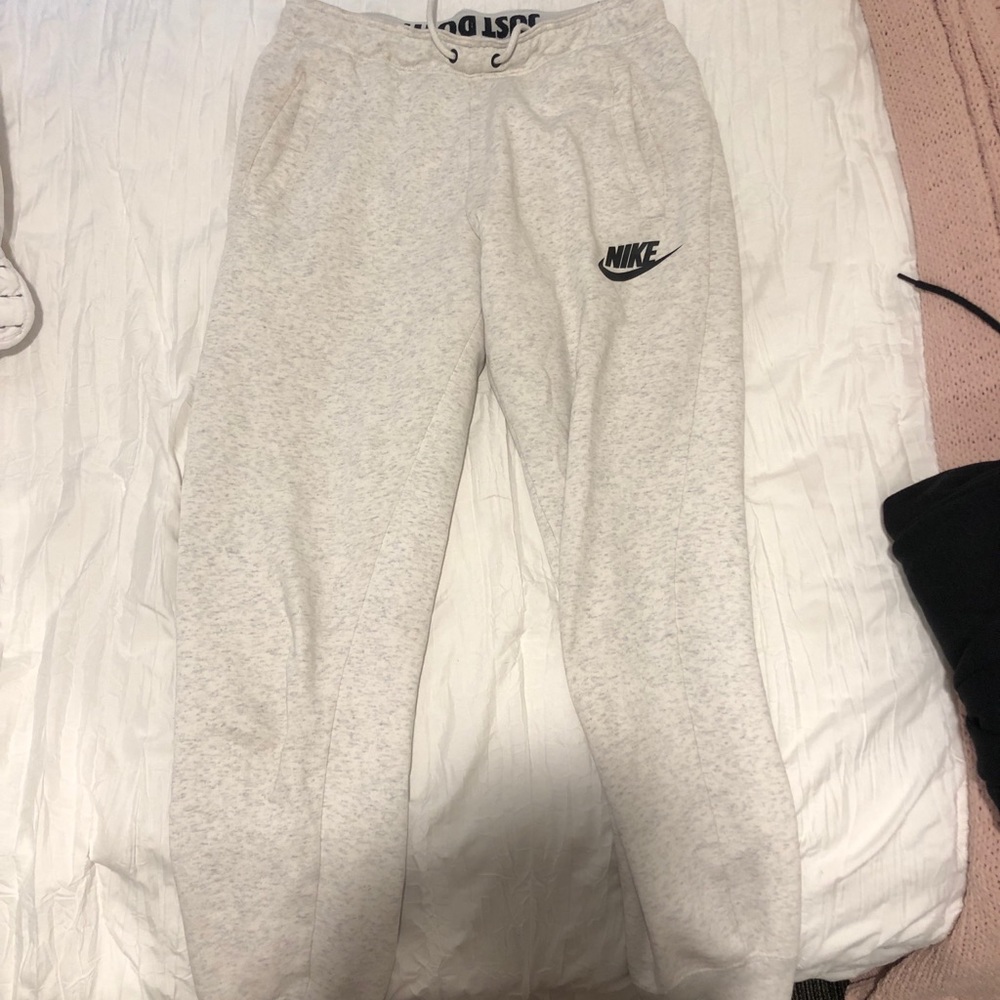 Medium white/ grey Nike joggers
